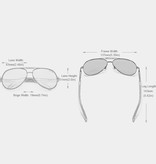 Kingseven Goldstar Zonnebril - Pilotenbril met UV400 en Polarisatie Filter voor Mannen en Vrouwen - Zilver-Zwart