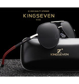 Kingseven Occhiali da sole Goldstar - Occhiali da pilota con UV400 e filtro di polarizzazione per uomo e donna - Oro-nero