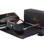 Kingseven Goldstar Sonnenbrille - Pilotbrille mit UV400 und Polarisationsfilter für Männer und Frauen - Gold-Schwarz