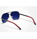 Kingseven Goldstar Sonnenbrille - Pilotbrille mit UV400 und Polarisationsfilter für Männer und Frauen - Gold-Schwarz