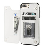 Stuff Certified® Retro iPhone 12 Mini Leather Flip Case Wallet - Wallet Cover Cas Case White