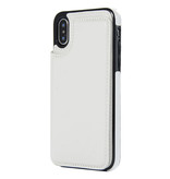 Stuff Certified® Retro iPhone 5S / SE Leder Flip Case Brieftasche - Brieftasche Cover Cas Case Weiß