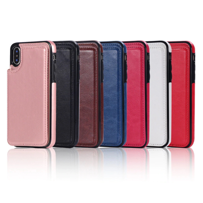 Stuff Certified® Portafoglio con custodia in pelle retro per iPhone 5S / SE - custodia a portafoglio in oro rosa