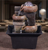 Stuff Certified® Mini Ornamental Waterfall Feng Shui - LED Fountain Decor Ornament Brown