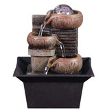 Stuff Certified® Mini cascata ornamentale Feng Shui - Ornamento decorativo per fontana a LED marrone