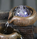 Stuff Certified® Mini cascada ornamental Feng Shui - Adorno de decoración de fuente LED marrón