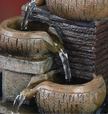Stuff Certified® Mini cascata ornamentale Feng Shui - Ornamento decorativo per fontana a LED marrone
