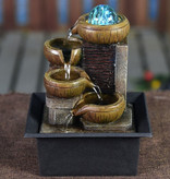 Stuff Certified® Mini Ornamental Wasserfall Feng Shui - LED Brunnen Dekor Ornament Hellbraun