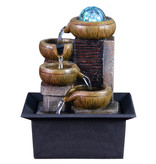 Stuff Certified® Mini cascada ornamental Feng Shui - Adorno de decoración de fuente LED marrón claro