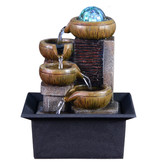 Stuff Certified® Mini Ornamental Wasserfall Feng Shui - LED Brunnen Dekor Ornament Hellbraun