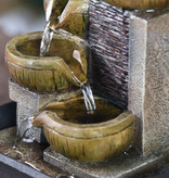 Stuff Certified® Mini cascade d'ornement Feng Shui - Ornement de décoration de fontaine à LED marron clair