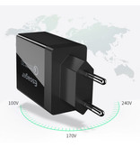 Essager 3x Port Triple USB Stekkerlader - Quick Charge 3.0 Muur Oplader Wallcharger AC Thuislader Adapter Wit