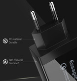 Essager 3x Port Triple USB Plug Charger 30W - Quick Charge 3.0 Wall Charger Wallcharger AC Home Charger Adapter Black