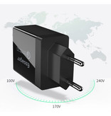 Essager 3x Port Triple USB Plug Charger 30W - Quick Charge 3.0 Wall Charger Wallcharger AC Home Charger Adapter Black