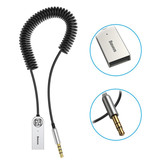 Baseus BA01 Bluetooth 5.0 Receptor Transmisor AUX Jack 3.5mm - Adaptador inalámbrico Receptor de audio Stream Llamadas manos libres + Micrófono