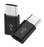 Stuff Certified® Convertisseur adaptateur micro-USB vers USB-C - Haute vitesse - Noir