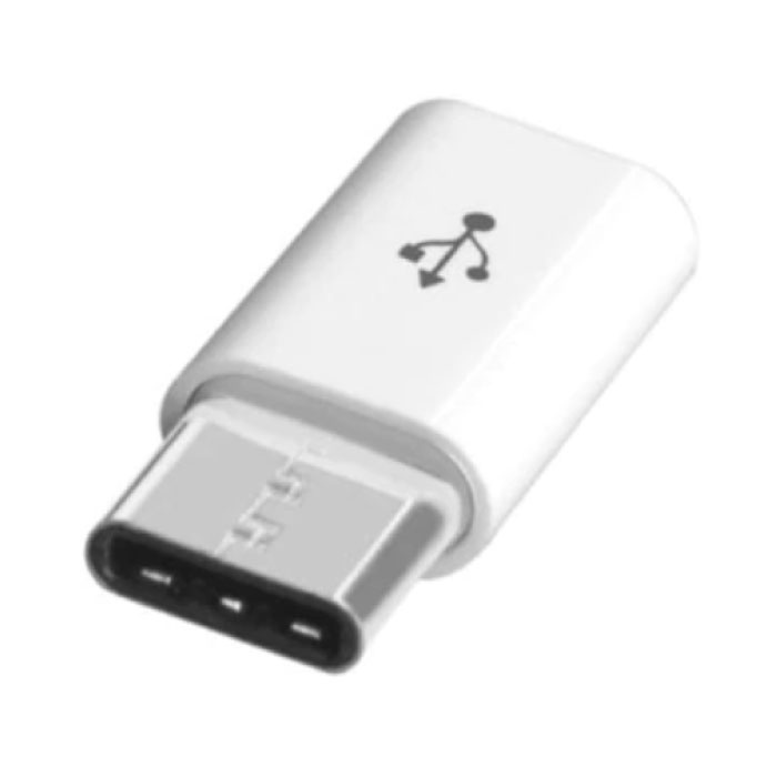 Micro-USB naar USB-C Adapter Converter - High Speed - Wit