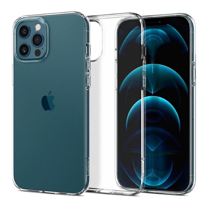 Suncase Custodia Silicone Per IPhone 12 Pro Max Trasparente + Vetro Temperato 9H