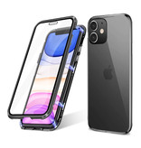 Stuff Certified® iPhone 12 Magnetic 360 ° Case with Tempered Glass - Full Body Cover Case + Black Screen Protector