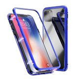 Stuff Certified® iPhone 12 Mini Magnetic 360 ° Case with Tempered Glass - Full Body Cover Case + Screen Protector Blue
