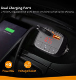 ANKER Chargeur Voiture Double Port SmartCharge F0 avec Émetteur Bluetooth - Chargeur Voiture 24W Carcharger - Noir