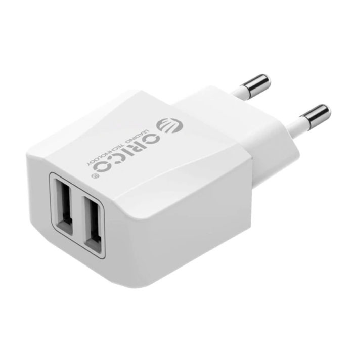 Caricatore con presa USB a doppia porta 2x - Caricatore da muro 2.1A Caricabatteria da muro Adattatore per caricabatteria da casa CA Bianco