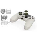 Skull & Co. 6 Daumengriffe für PlayStation 4 und 5 - Anti-Rutsch-Controller-Kappen PS4 / PS5 - Grün und Blau