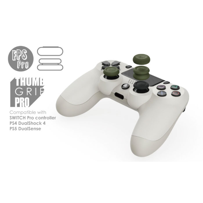 Skull & Co. 6 Thumb Grips for PlayStation 4 and 5 - Anti-Slip Controller Caps PS4 / PS5 - Green and Blue