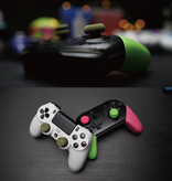 Skull & Co. 6 agarres para el pulgar para PlayStation 4 y 5 - Tapas de control antideslizantes PS4 / PS5 - Verde y rosa