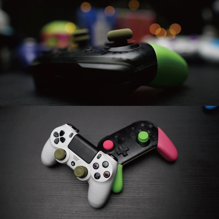6 impugnature per il pollice per PlayStation 4 e 5 - Cappucci controller  antiscivolo PS4 / PS5 - Verde e rosa