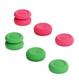 Skull & Co. 6 Thumb Grips for PlayStation 4 and 5 - Anti-Slip Controller Caps PS4 / PS5 - Green and Pink