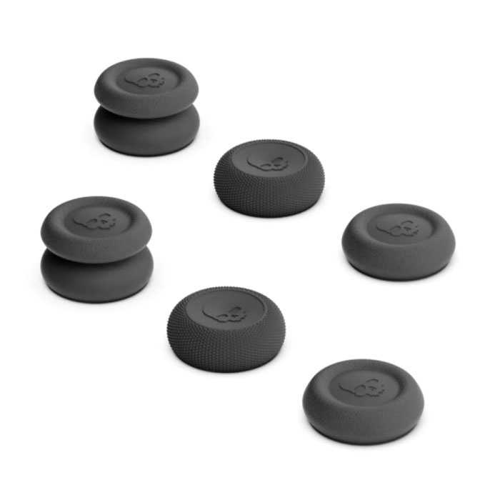 6 agarres para el pulgar para PlayStation 4 y 5 - Tapas de control antideslizantes PS4 / PS5 - Negro