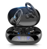 GDLYL Drahtlose VV2-Ohrhörer mit Ohrbügel Sport - Touch Control - TWS Bluetooth 5.0 Wireless Buds Ohrhörer Ohrhörer Ohrhörer Schwarz