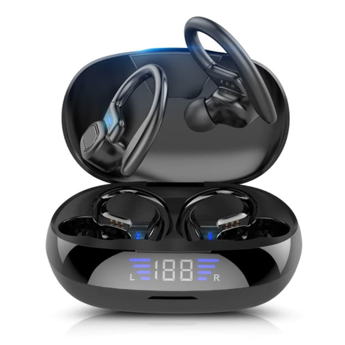 Auriculares inalámbricos VV2 con gancho para la oreja Sport - Control táctil - TWS Bluetooth 5.0 Auriculares inalámbricos Auriculares Auriculares Auriculares Negro