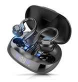 GDLYL Drahtlose VV2-Ohrhörer mit Ohrbügel Sport - Touch Control - TWS Bluetooth 5.0 Wireless Buds Ohrhörer Ohrhörer Ohrhörer Schwarz