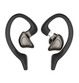 GDLYL Écouteurs sans fil VV2 avec crochet d'oreille Sport - Contrôle tactile - TWS Bluetooth 5.0 Écouteurs sans fil Écouteurs Écouteurs Noir