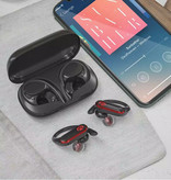 Blitzwolf Auriculares inalámbricos Airaux con gancho para la oreja Sport - Control táctil - TWS Bluetooth 5.0 Auriculares inalámbricos Auriculares Auriculares Auriculares Negro