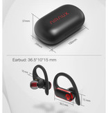 Blitzwolf Airaux Draadloze Oortjes met Oorhaak Sport - Touch Control -  TWS Bluetooth 5.0 Wireless Buds Earphones Earbuds Oortelefoon Zwart