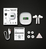 Stuff Certified® Auricolare Bluetooth senza fili J3 - Auricolare con controllo True Touch Auricolare TWS - Bianco