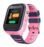 Lemfo Smartwatch dla dzieci z lokalizatorem GPS Smartband Smartwatch Zegarek IPS iOS Android Różowy