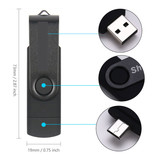 ShanDian High Speed Flash Drive 8GB - USB and USB-C Stick Memory Card - Black