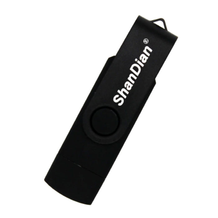 High Speed Flash Drive 8GB - USB and USB-C Stick Memory Card - Black