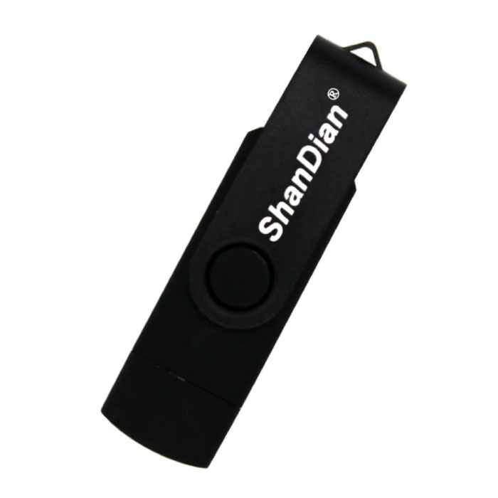 High Speed Flash Drive 32GB - USB and USB-C Stick Memory Card - Black