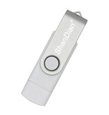ShanDian High Speed Flash Drive 128GB - USB and USB-C Stick Memory Card - White