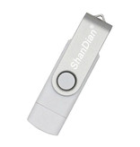 ShanDian High Speed Flash Drive 64GB - USB and USB-C Stick Memory Card - White