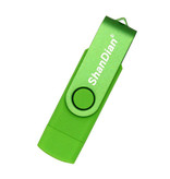 ShanDian High Speed Flash Drive 128GB - USB and USB-C Stick Memory Card - Green