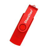 ShanDian High Speed Flash Drive 128GB - USB and USB-C Stick Memory Card - Red