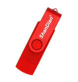ShanDian Hochgeschwindigkeits-Flash-Laufwerk 128 GB - USB- und USB-C-Stick-Speicherkarte - Rot