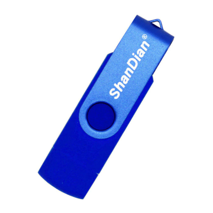 ShanDian High Speed Flash Drive 4GB - USB and USB-C Stick Memory Card - Blue