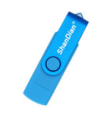 ShanDian High Speed Flash Drive 128GB - USB and USB-C Stick Memory Card - Light Blue